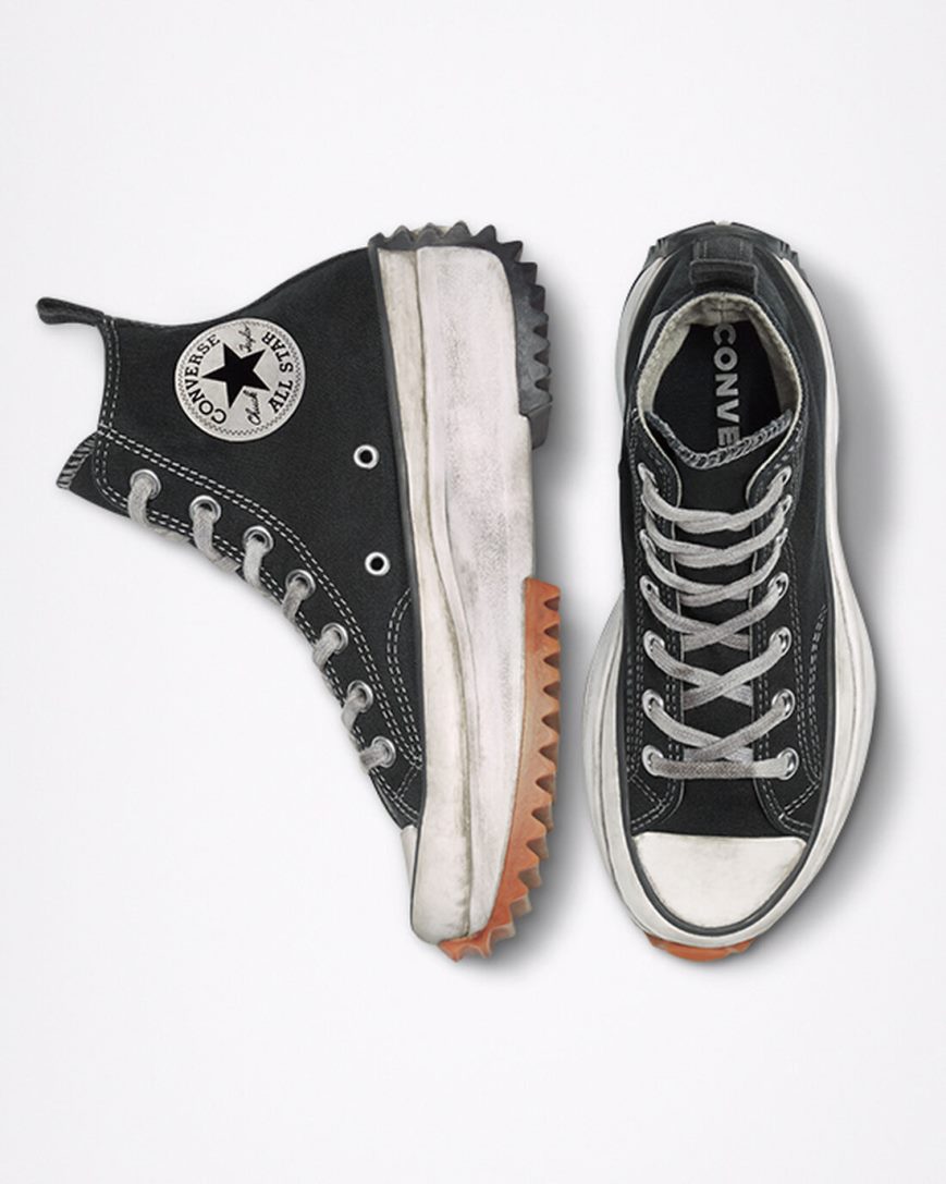 Women's Converse Run Star Hike Smoked Canvas High Top Platform Shoes Black | AU 41EC3U